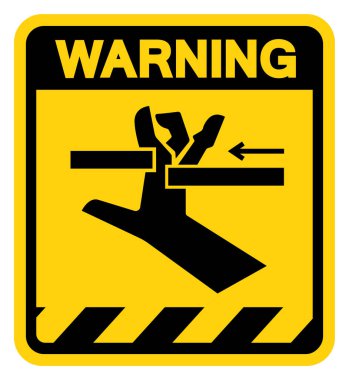 El Çarpması Parçaları Uyarı İşareti, Vektör İllüzyonu, Beyaz Arkaplan Etiketinde İzole EPS10.