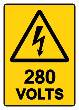 280 Volt Etiket Sembol İşareti, Vektör İllüzyonu, Beyaz Arkaplan Etiketi İzole Et. EPS10