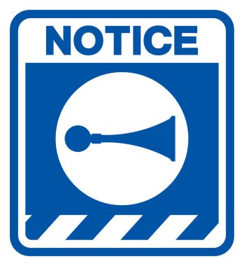 Ses Boynuzu Sembol İşareti, Vektör İllüzyonu, Beyaz Arkaplan Etiketinde İzole Edilmiş. EPS10