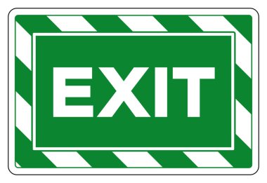 Çıkış Sembolü İşareti, Vektör İllüstrasyonu, Beyaz Arkaplan Etiketinde İzole Et. EPS10