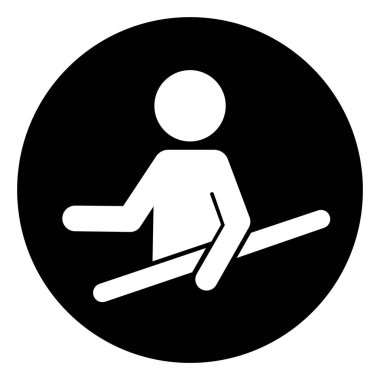 Beyaz Arka Plan Etiketi üzerine yalıtılmış Tırabzan Sembol İşareti, Vektör Çizimi kullanın. Eps10 