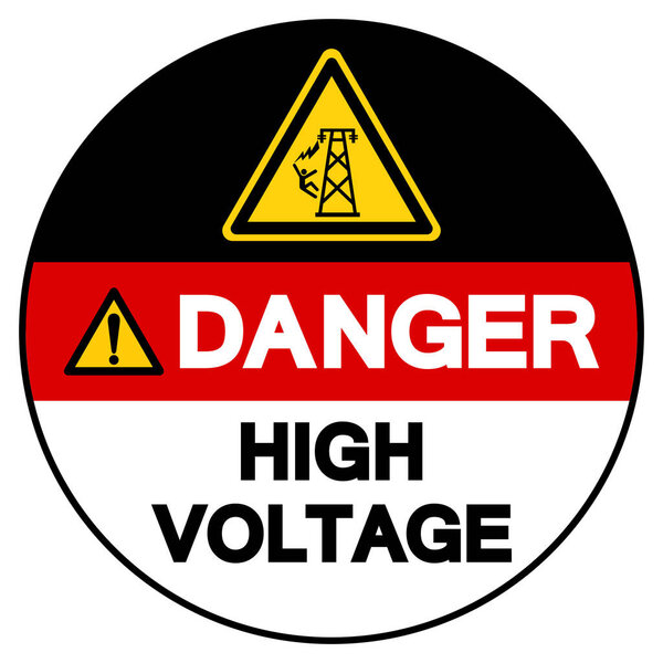 Danger High Voltage Symbol Sign, Vector Illustration, Isolated On White Background Label .EPS10