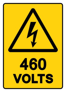 460 Volt Etiket Sembol İşareti, Vektör İllüzyonu, Beyaz Arkaplan Etiketi İzole Et. EPS10