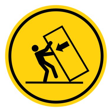 Tehlike Sembol İşareti Üzerine Vücut Ezme İşareti, Vektör İllüstrasyonu, Beyaz Arkaplan Etiketinde İzole Edilme. EPS10