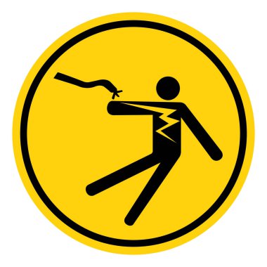 Elektrik Şoku Elektrik İşareti Sembol İşareti, Vektör İllüstrasyonu, Beyaz Arkaplan Etiketinde İzole Edilme. EPS10