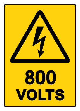800 Volt Etiket Sembol İşareti, Vektör İllüzyonu, Beyaz Arkaplan Etiketinde İzole Edilme. EPS10
