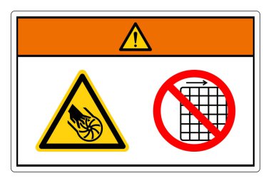 Warning Cutting of Fingers Impeller Blade Do Not Remove Guard Symbol Sign, Vector Illustration, Isolate On White Background Label .EPS10 clipart