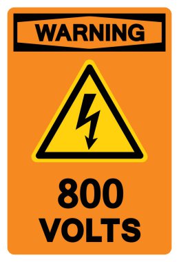 Uyarı 800 Volt Etiket Sembol İşareti, Vektör İllüstrasyonu, Beyaz Arkaplan Etiketinde İzole Edin. EPS10