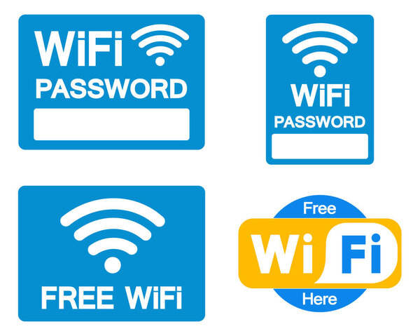 Бесплатный Wi-Fi Sign, Vector, Isolate On White Foundation Label. S10 