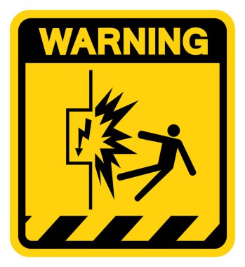 Elektrik Uyarı İşareti, Vektör İllüzyonu, Beyaz Arkaplan Etiketinde İzole Edin. EPS10