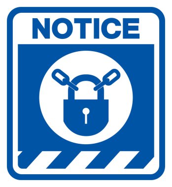 Dikkat: Kilitli Sembol İşareti, Vektör İllüzyonu, Beyaz Arkaplan Etiketinde İzole Ol. EPS10