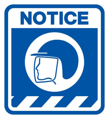 Dikkat edin, Güvenlik Başlığı Sembol İşareti, Vektör İllüstrasyonu, Beyaz Arkaplan Etiketinde İzole Edilmiş. EPS10