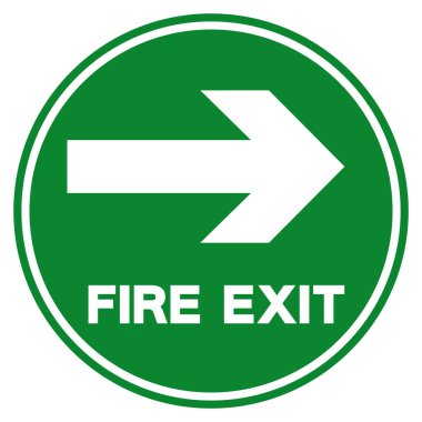 Çıkış Çıkış Oku Sağ Sembol İşareti, Vektör İllüzyonu, Beyaz Arkaplan Etiketinde İzole Et. EPS10