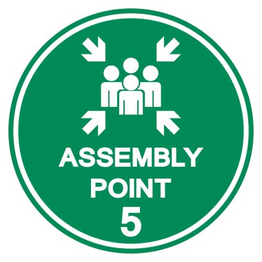 Montaj Noktası 5 Sembol İşareti, Vektör İllüzyonu, Beyaz Arkaplan Etiketinde İzole EPS10. 