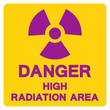 Tehlike Yüksek Radyasyon Alanı Sembol İşareti, Vektör İllüstrasyonu, Beyaz Arkaplan Etiketinde İzole EPS10