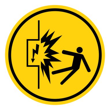 Elektrik Sembolü İşareti, Vektör İllüzyonu, Beyaz Arkaplan Etiketinde İzole Etki. EPS10