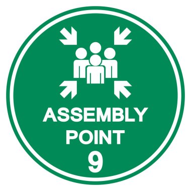 Montaj Noktası 9 Sembol İşareti, Vektör İllüzyonu, Beyaz Arkaplan Etiketinde İzole EPS10. 