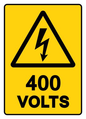 Tehlike 400 Volt Etiket Sembol İşareti, Vektör İllüstrasyonu, Beyaz Arkaplan Etiketinde İzole Edilme. EPS10