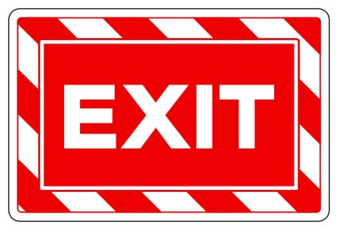 Çıkış Sembolü İşareti, Vektör İllüstrasyonu, Beyaz Arkaplan Etiketinde İzole Et. EPS10