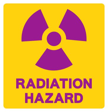 Radyasyon Tehlike Sembol İşareti, Vektör İllüzyonu, Beyaz Arkaplanda İzole EPS10.