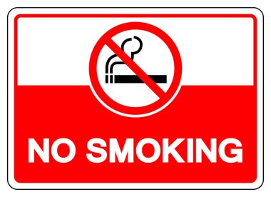 Sigara Sembolü İşareti Yok, Vektör İllüzyonu, Beyaz Arkaplan Etiketinde İzolasyon. EPS10