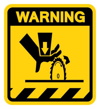 Tehlike Uyarı İşareti Kesme, Vektör İllüzyonu, Beyaz Arkaplan Etiketinde İzole Edilme. EPS10