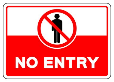 Giriş Sembolü İşareti Yok, Vektör İllüzyonu, Beyaz Arkaplan Etiketinde İzole Edin. EPS10