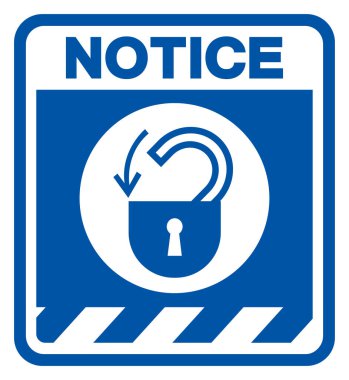 Güvenlik Kilidi Sembolü İşareti, Vektör İllüstrasyonu, Beyaz Arkaplan Etiketinde İzole Ekle. EPS10