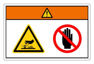 Warning Crush Hand Of Hot Rorating Hazard Do Not Touch Symbol Sign, Vector Illustration, Isolate On White Background Label. EPS10 clipart