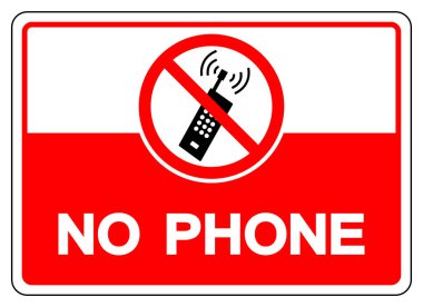 Hiçbir aktif cep telefonları sembol işareti, vektör illüstrasyon, beyaz arka plan simgesi üzerinde yalıtma. Eps10
