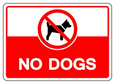 Hayır Köpekler Sembol Işareti, Vektör Çizim, Beyaz Arka Plan Etiketi üzerinde izole . Eps10