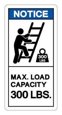 Notice Max Ladder Capacity 300 LBS Symbol Sign, Vector Illustration, Isolate On White Background Label .EPS10 clipart