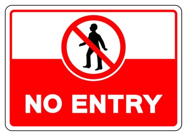 Giriş Sembolü İşareti Yok, Vektör İllüzyonu, Beyaz Arkaplan Etiketinde İzole Edin. EPS10