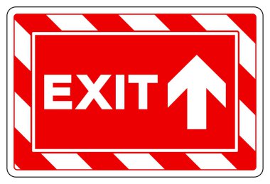 Çıkış Oku Sembol İşareti, Vektör İllüzyonu, Beyaz Arkaplan Etiketinde İzole Et. EPS10