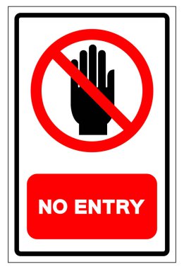 Giriş Sembolü İşareti Yok, Vektör İllüzyonu, Beyaz Arkaplan Etiketinde İzole Edin. EPS10