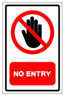 Giriş Sembolü İşareti Yok, Vektör İllüzyonu, Beyaz Arkaplan Etiketinde İzole Edin. EPS10