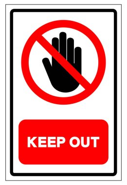 Sembol İşaretini Uzak Tut, Vektör İllüstrasyonu, Beyaz Arkaplan Etiketinde İzole Et. EPS10