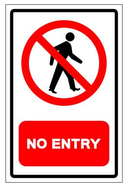 Giriş Sembolü İşareti Yok, Vektör İllüzyonu, Beyaz Arkaplan Etiketinde İzole Edin. EPS10