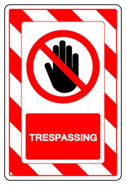 İzinsiz Girme Sembol İşareti, Vektör İllüzyonu, Beyaz Arkaplan Etiketinde İzole Edilme. EPS10