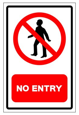 Giriş Sembolü İşareti Yok, Vektör İllüzyonu, Beyaz Arkaplan Etiketinde İzole Edin. EPS10