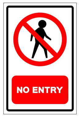 Giriş Sembolü İşareti Yok, Vektör İllüzyonu, Beyaz Arkaplan Etiketinde İzole Edin. EPS10