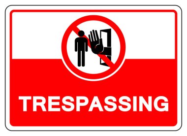 İzinsiz Girme Sembol İşareti, Vektör İllüzyonu, Beyaz Arkaplan Etiketinde İzole Edilme. EPS10