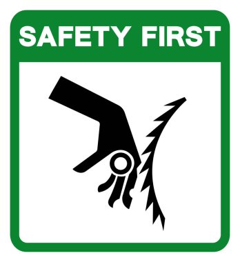 Safety First Cutting Hazard Symbol Sign, Vector Illustration, Isolate On White Background Label .EPS10 clipart