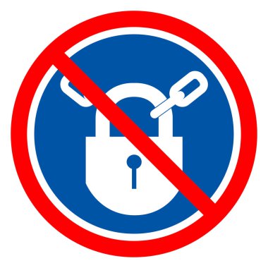 Kilitli Sembol İşareti, Vektör Çizimi, Beyaz Arka Plan Etiketinde Yalıtma. Eps10