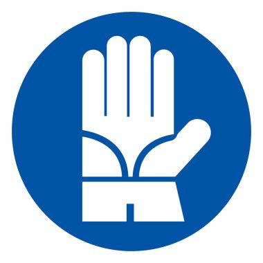 Eldiven Koruma Sembolü İşareti, Vektör İllüzyonu, Beyaz Arkaplan Etiketinde İzole Edin. EPS10