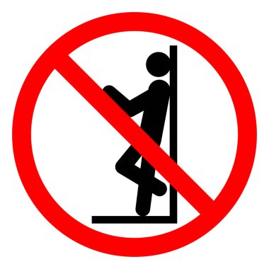 No Leaning Symbol Sign ,Vector Illustration, Isolate On White Background Label. EPS10