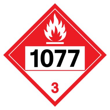 Propilen NOS UN1077 Sembol İşareti, Vektör İllüstrasyonu, Beyaz Arkaplanda İzolasyon, Etiket .EPS10