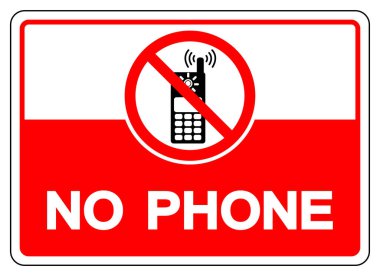 Telefon Sembol İşareti Yok, Vektör İllüstrasyonu, Beyaz Arkaplan Etiketinde İzole Edin. EPS10