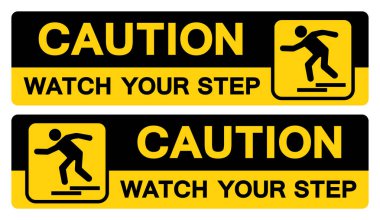 Dikkat İzle Adım Sembol İşareti, Vektör İllüstrasyon, Beyaz Arka Plan Etiketi Üzerinde İzlenmiş . Eps10