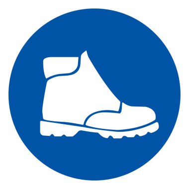 Güvenli Ayakkabı Sembol İşareti, Vektör İllüzyonu, Beyaz Arkaplan Etiketinde İzole Edin. EPS10